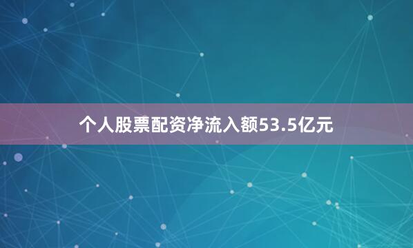 个人股票配资净流入额53.5亿元